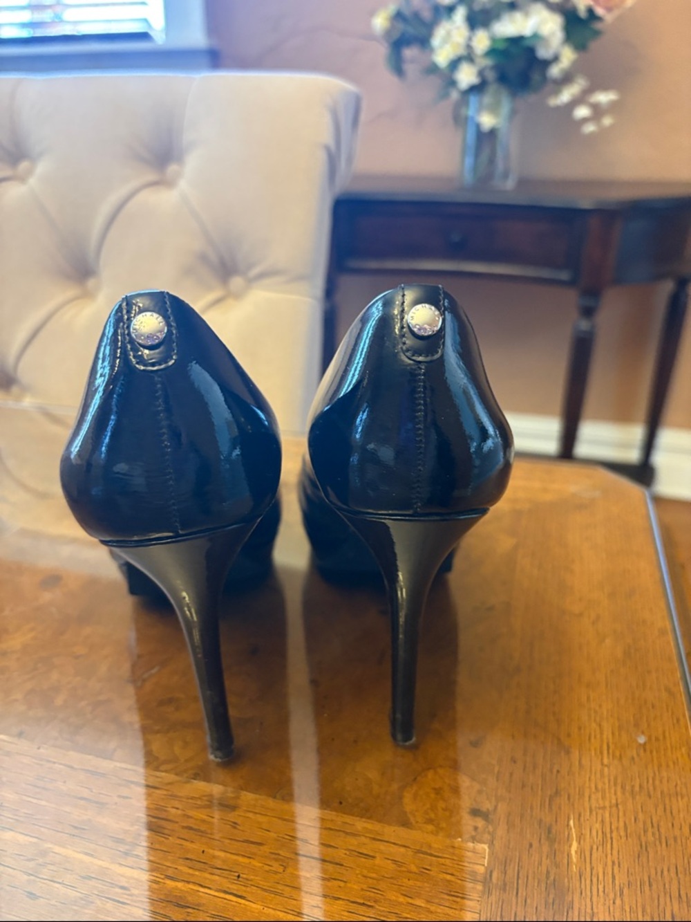 Michael Kors Black Patent Leather Platform Pumps - Picture 2 of 3